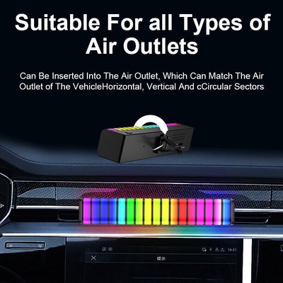 Acrylic RGB Car Ambient Light Aroma Sound Control Air Vent Rhythm Light Bar