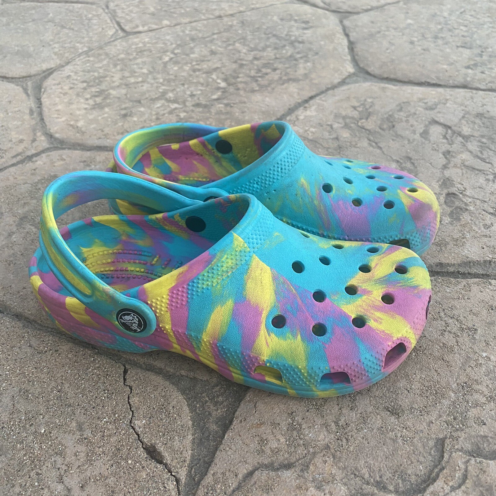 Crocs Kids J3 Classic Tie Dye Slip-On Comfort Clogs-image