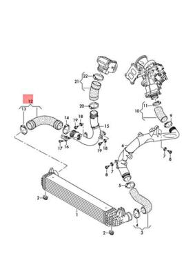 NEW AUDI VW A1 POLO DERBY VENTO-IND PRESSURE HOSE 2Q0145834B ORIGINAL NO DUTY