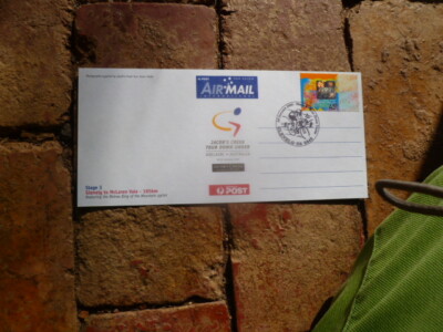 STAGE 3 2000 TOUR DOWN UNDER POSTCARD WITH SPECIAL  GLENELG POSTMARK CYCLING