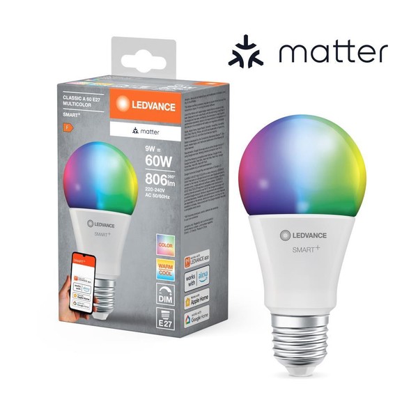 Ledvance Smart+ Smart+ Matter Classic A60 Led-Lampe 9W Multicolor E27-image
