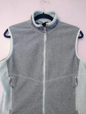 REI Polartec Women's Medium Sleeveless Vest 2 Tone Green Zip Pockets Hiking