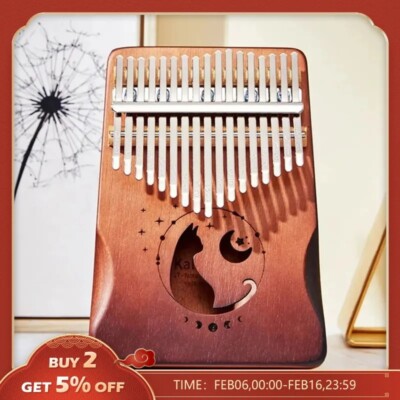 17 Tasten Katze Kalimba Daumen Klavier Körper Musikinstrumente für Kinder Geschenke UK