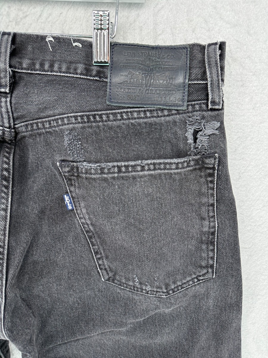 パンツ Levi's MADE&CRAFTED 502 damage denim Levi's Made & Crafted 502 Taper Distress Patch Jeans sz 28 X