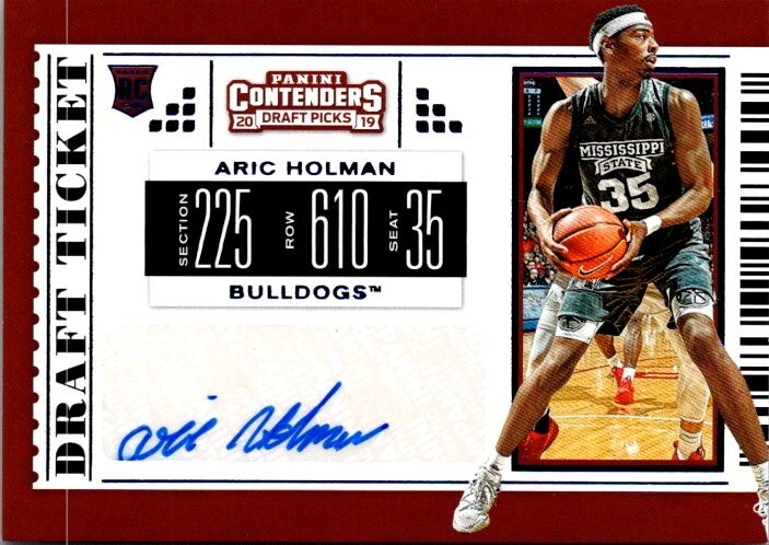 2019 Contenders Draft Picks #106 Aric Holman Auto RC Draft Ticket
