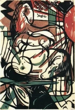 Dream-art Oil painting abstract art Birth-of-the-Horses-Franz-Marc hand painted