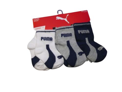 Puma Baby Socks 6 Pair Baby Boys Socks Ankle 0-12 Months NWT