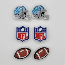 NFL Detroit Lions Football Helmet For Crocs Shoe Charms Jibbitz - 6 pieces
