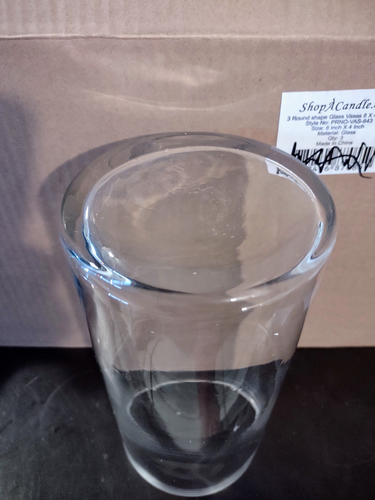 Pack Of 3 Clear Glass Cylinder 8" X 4" Vases Flowers Table Candle Holder Wedding