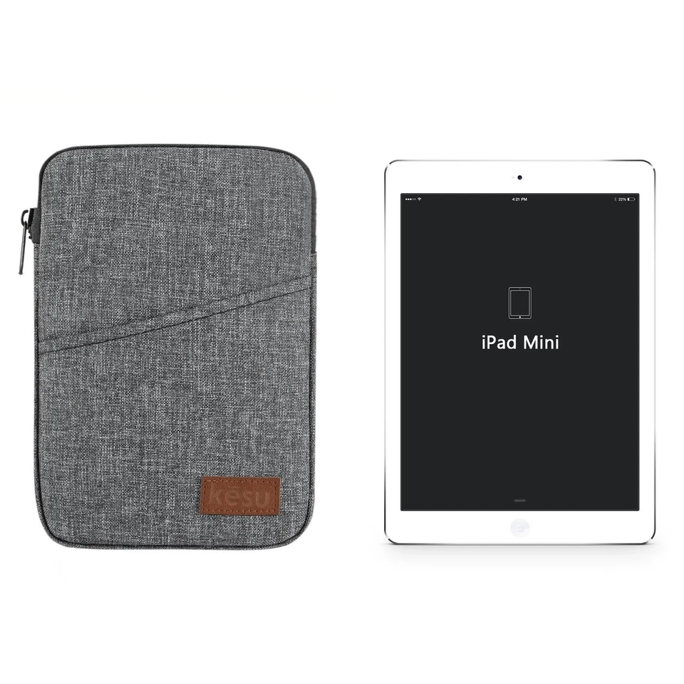 Kesu Protective Carry Sleeve / Case for New iPad mini 6, 5, 1, 2, 3, 4 Gray-NEW! - Image 3 of 4