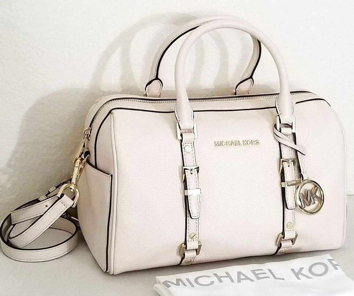 🌞MICHAEL KORS BEDFORD LEGACY LIGHT CREAM IVORY LEATHER DUFFLE SATCHEL  BAG🌺NWT!