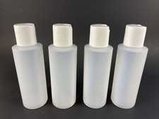 4-oz Plastic Squeeze Bottles Natural with White Disc Cap Travel Beauty Storage