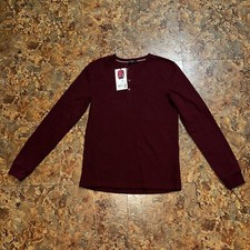 Member  s Mark Men  s Waffle Knit Shirt Thermal Henley Burgundy Size Small NWT