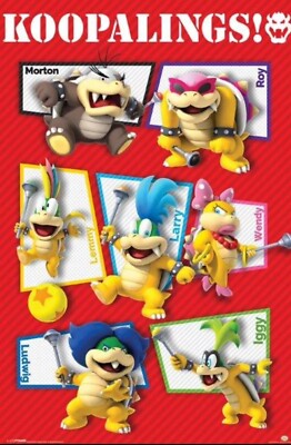 Super Mario Koopalings 24x36 poster Licensed Nintendo PERFECT FOR GAME ROOM