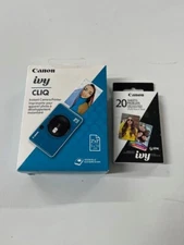 Canon Ivy CLIQ Instant Camera Printer + 20 Sheets Photo Paper, (Seaside Blue)