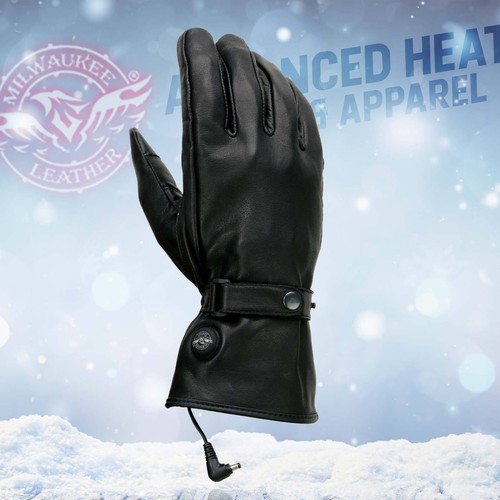 Milwaukee Leather 7519 Men’s Black Leather Heated Winter Gloves w/ Battery Kit - Picture 13 of 15