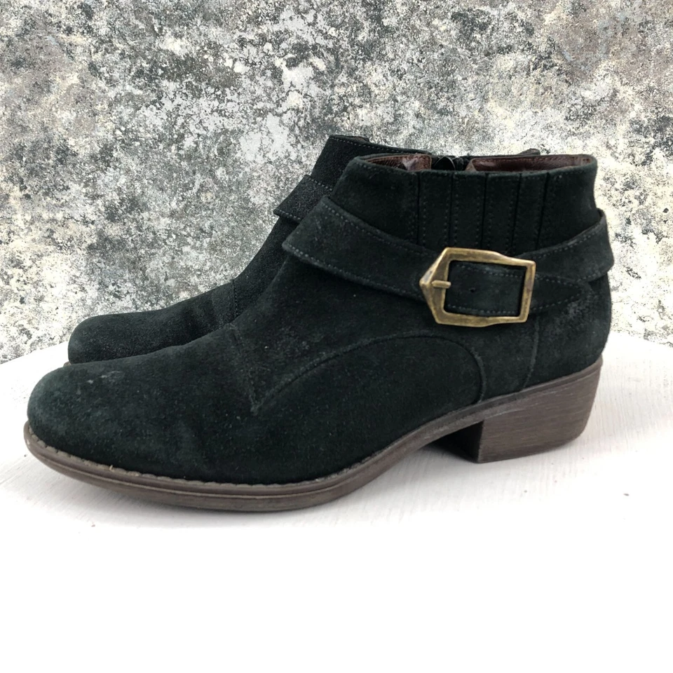 Eric Michael Mujer Talla 37 (US 6.5-7) Negro Gamuza Cremallera Lateral Tacón Botines Foto 3 de 4