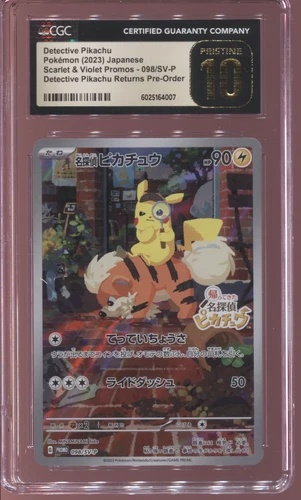 CGC 10 PRISTINE - DETECTIVE PIKACHU 098/SV-P JAPANESE POKEMON CARD PROMO