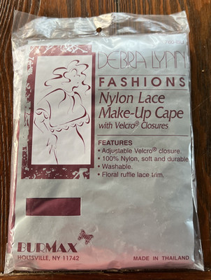 NEW BURMAX Debra Lynn Nylon Lace Make-Up Cape Burgundy