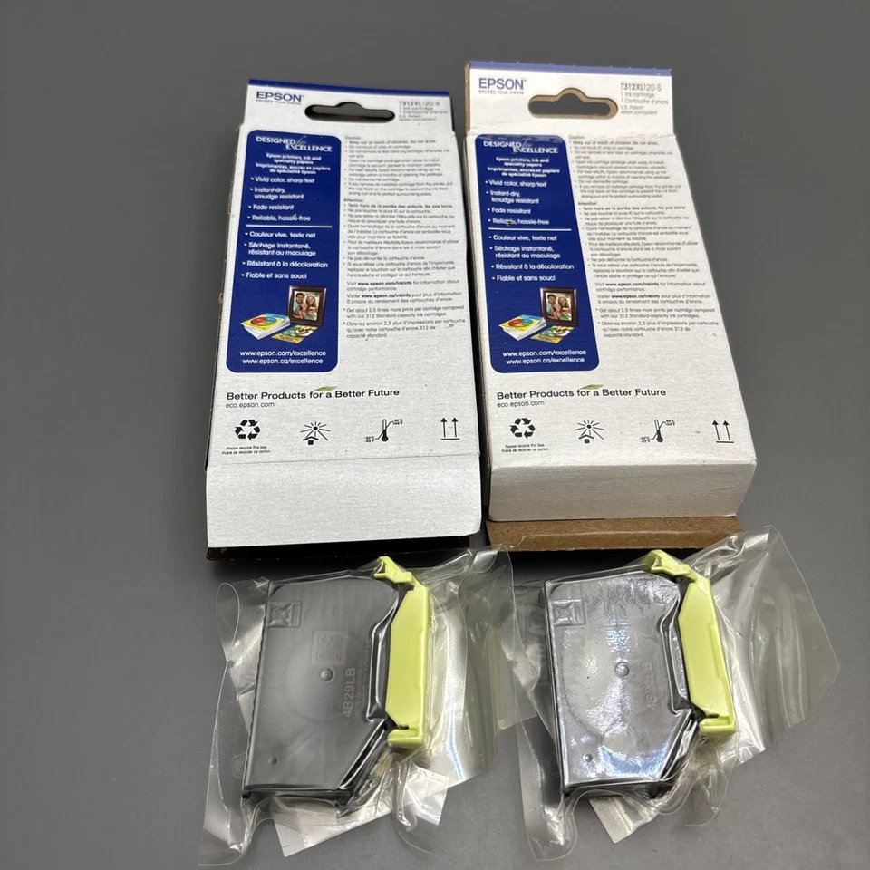 2 Genuine Epson 312XL High Capacity Black Ink Cartridge Exp 10/2027 NEW OPEN BOX - Image 2 of 4
