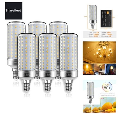 E14 LED Corn Bulb 6 Pack [3000K Warm White | 25W=200W | 220-240V] - Non Dim...