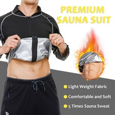 Sauna Suits for Men Sweat Jacket Sweating Sauna Gym Workout Sweat Suit Slimming