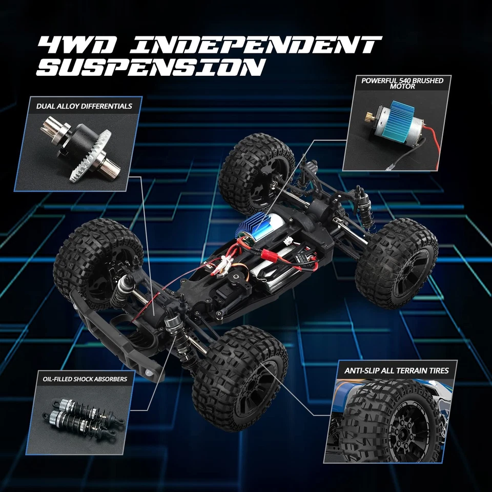 1:10 Large High Speed Remote Control Car with LED Shell Lights, 48+ KM/H, 4WD... - Image 3 of 4