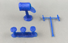 Marx Flintstones Ruby Edition Blue TV Antenna Accessories Hard Plastic Lot of 3