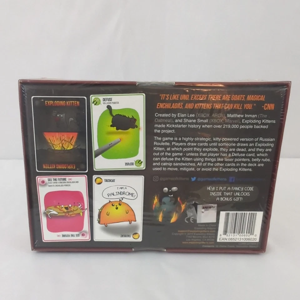 Exploding Kittens Card Game Original Edition New Sealed Family Party Game - Image 2 of 2