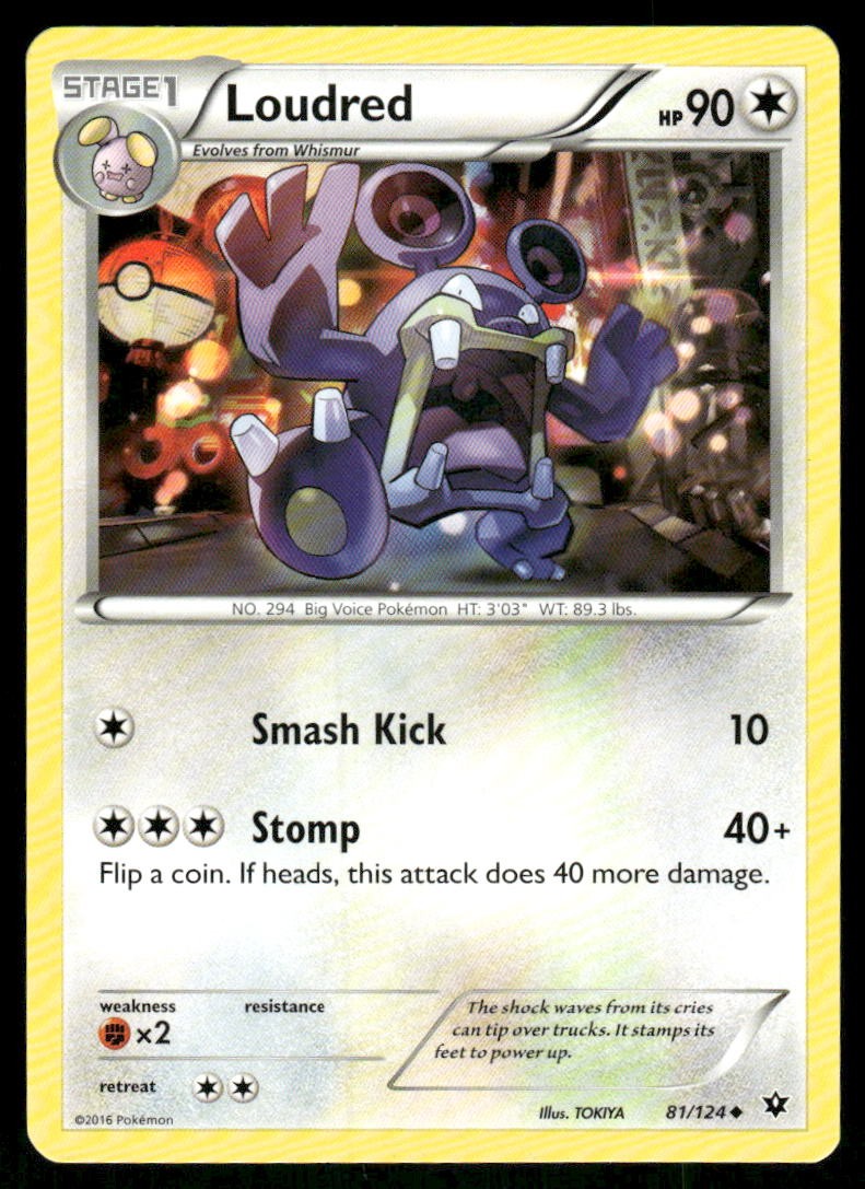 Loudred 81/124 Uncommon Fates Collide Pokemon Near Mint