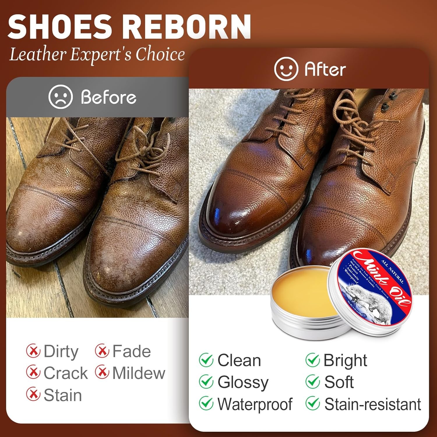 6in1 Mink Oil, 3.52 OZ Oil for Leather Boots,Leather Conditioner and... 