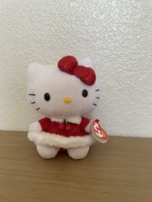 Hello Kitty Ty Beanie Babies Holiday Christmas Red Dress 2013