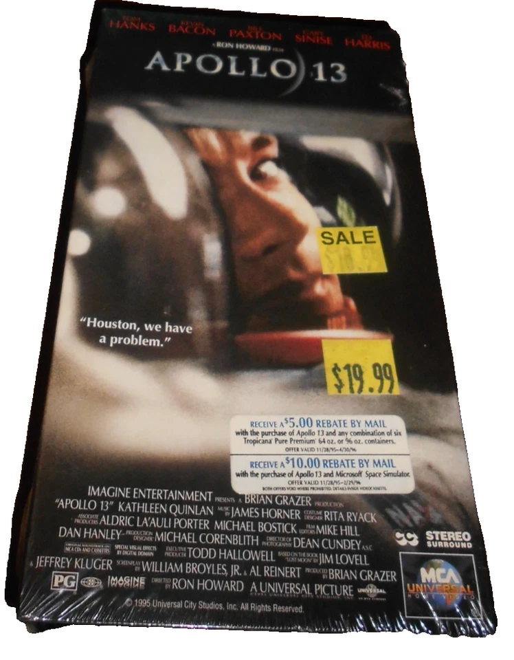 Apollo 13 VHS Watermarks MCA Tom Hanks - Kevin Bacon -Ed Harris VTG New Sealed. - Image 2 of 3