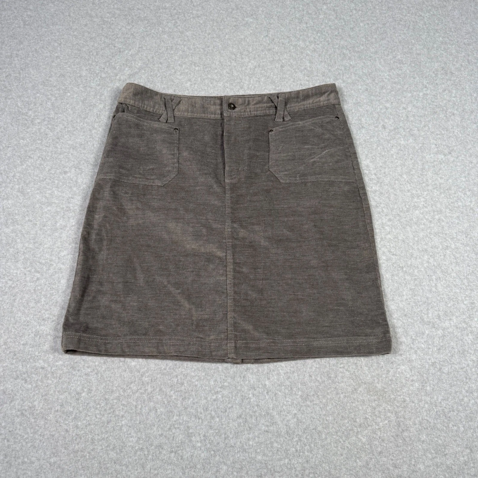 Merrell Womens Gray Corduroy Mini Skirt Size 10 Outdoor Casual Stretch Cotton