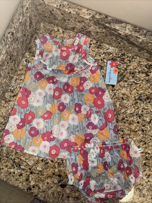 Angel Dear GIRLS Floral Dress W Diaper Cover Size 12-18 Months NWT