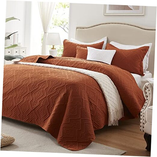Oversized California King Size Quilt California King (118''x106'') Umber-wave
