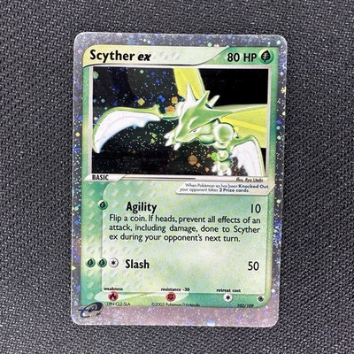 Scyther ex 102/109 Ruby and Sapphire Holo Silver Border Lightly Played