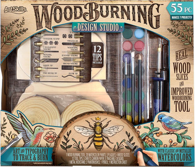 Wood Burning Tool Kit   55 Piece Complete Woodburning Arts and Crafts Kit for Ki
