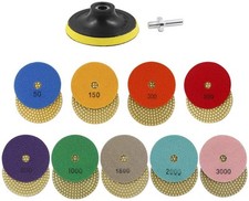 Diamond Polishing Pads Set 4 inch Wet/Dry Diamond Sanding Pads Kit ... Fast Ship