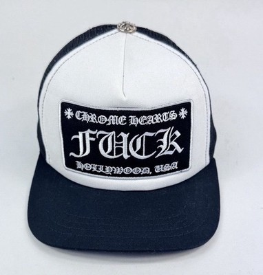 Chrome Hearts - CH F*** Hollywood Navy Logo Trucker Cap