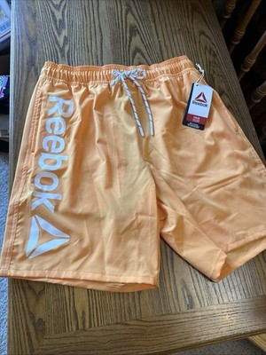 REEBOK Swim Trunks Compression Liner Small Orange Swim Shorts Swimsuit M NWT
