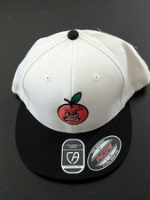 Angry Apple Baseball Hat Cap America Flexfit Hat L/XL White NWT