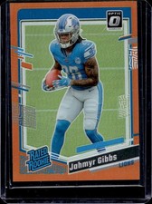 2023 Panini Donruss Optic Jahmyr Gibbs Orange Prizm RC Rated Rookie #/249 Lions