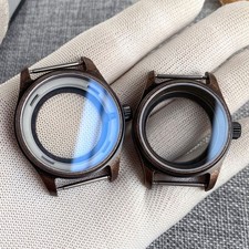 36/39mm polit Sapphire Glass Fit NH35 NH36 Vintage Copper Mens Watch Case