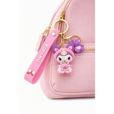 SANRIO KUROMI Keychain Wristlet Charm Pink  Purple Silicone