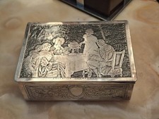 Boite Bijoux Argent Plaqué Collation Champêtre Silver Silber