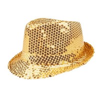 Hut Pailletten Gold Glitzer Karneval Partyhut Mottoparty Discoparty Fasching