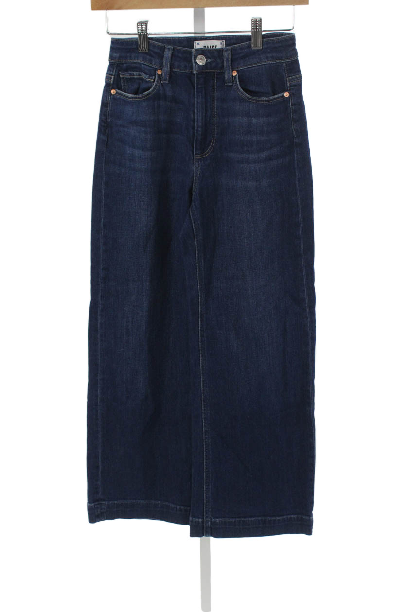 Paige Womens Wide-Leg Jeans Blue Mid-Rise Button 25in Size 24Free Shipping in US $100+ Orders | $6.95 Orders Below