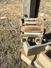 Antique 1898 Hand Crank Wooden Clothes Wringer Portable Brown