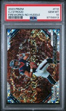 2023 PANINI PRIZM FIREWORKS NO HUDDLE #F10 CJ STROUD ROOKIE RC PSA 10